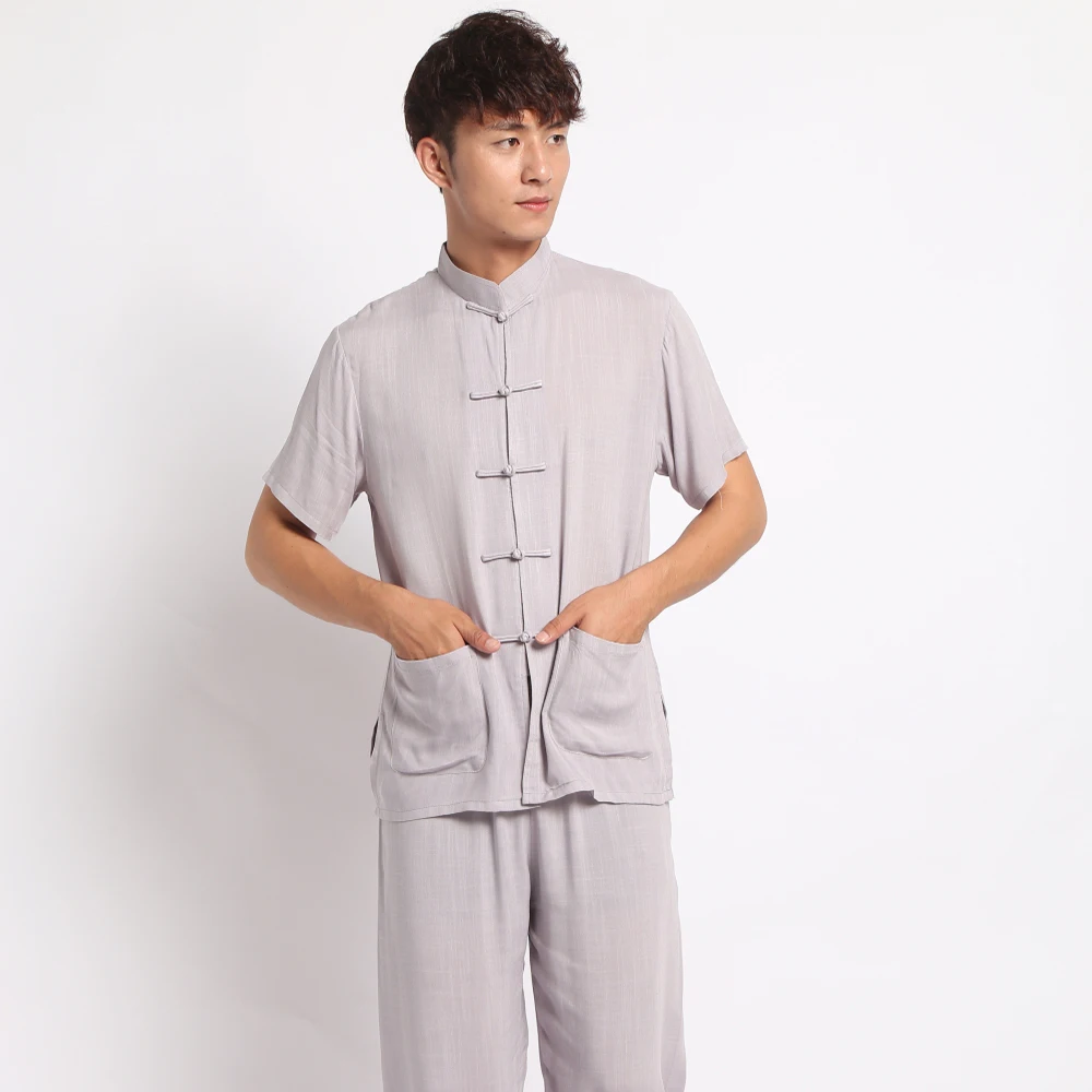 Casual Men Cotton Linen Pyjamas Suit Shirt&pants Trousers Sleepwear Chinese Style Male Handmade Button Pajama Set Home Wear
