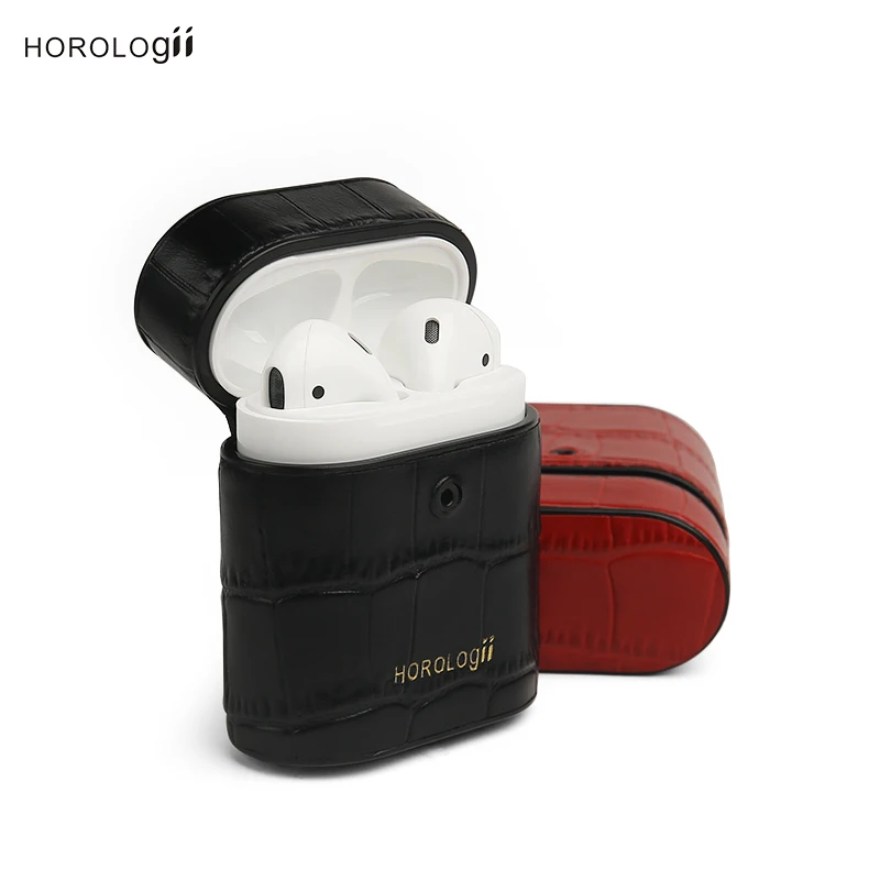 

Horologii monogram 2019 Luxury Leather Earphone Protective Case Skin Cover For Apple AirPod 1/2 dropship