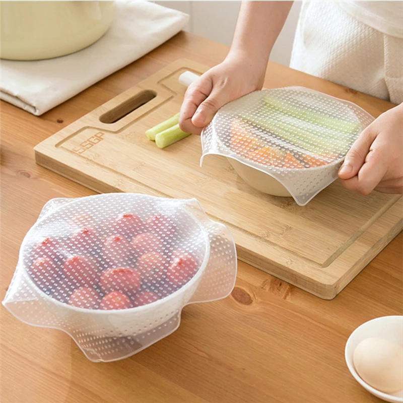 Reusable Square Shaped Silicone Bowl Cover Pot Lid Silicone Stretch Lid