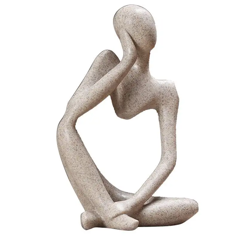 

Eco-Friendly Retro Resin People Model Table Ornament Creative Thinker Home Figure Ornament Toy Figure For Wedding Home Decor