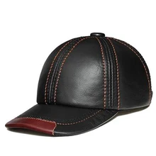 Весенние черные регулируемые бейсболки из 100 натуральной кожи для мужчин, мужские бейсболки в стиле хип-хоп, бейсболки для гольфа