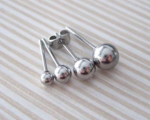 

316L Stainless Steel Retro Tide People Love Small Ball Earrings 3 4 5 6mm Earring Clasp Ear Bones Stud Pin For Women Children