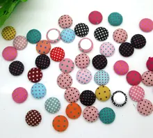 100 Pcs Mixed Dot Tecido Coberto Botões Botão de Costura Pano Tecido Flatback Cabochão Scrapbooking Decoração Diy Acessórios(China)