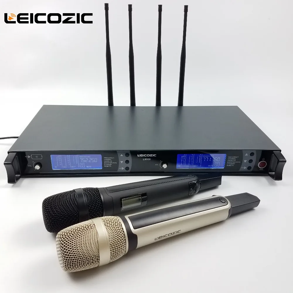 Leicozic истинное разнообразие сценический беспроводной микрофон uhf microfone mikrofon