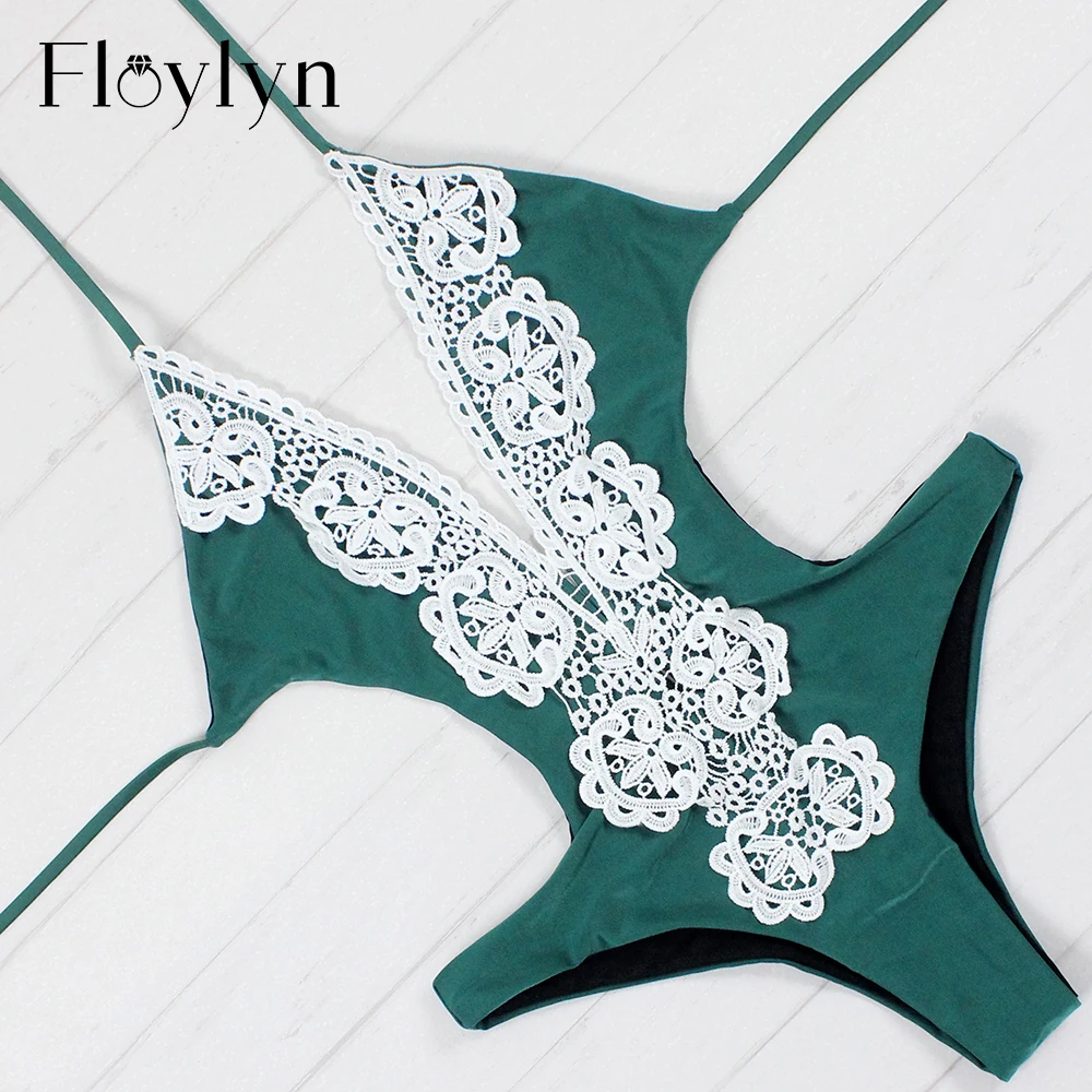 Сексуальный слитный купальник ручной работы Floylyn Женский Монокини белый