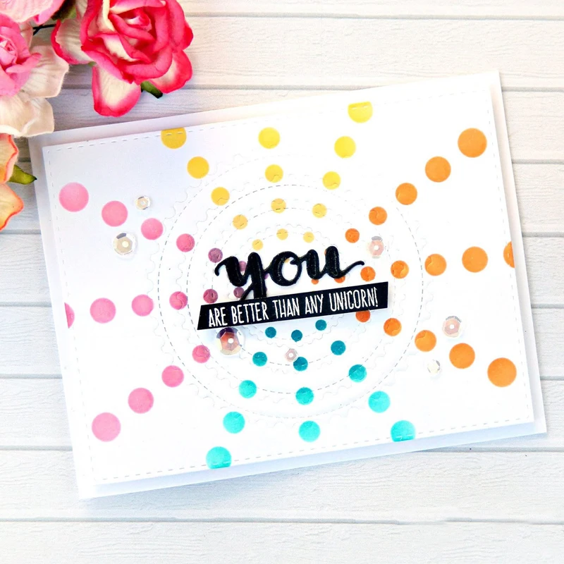 

Focal Dots Stencil for DIY Scrapbooking Decorative Embossing DIY Paper Cards Crafts Plastic Templates Drawing Sheets 6x6inches