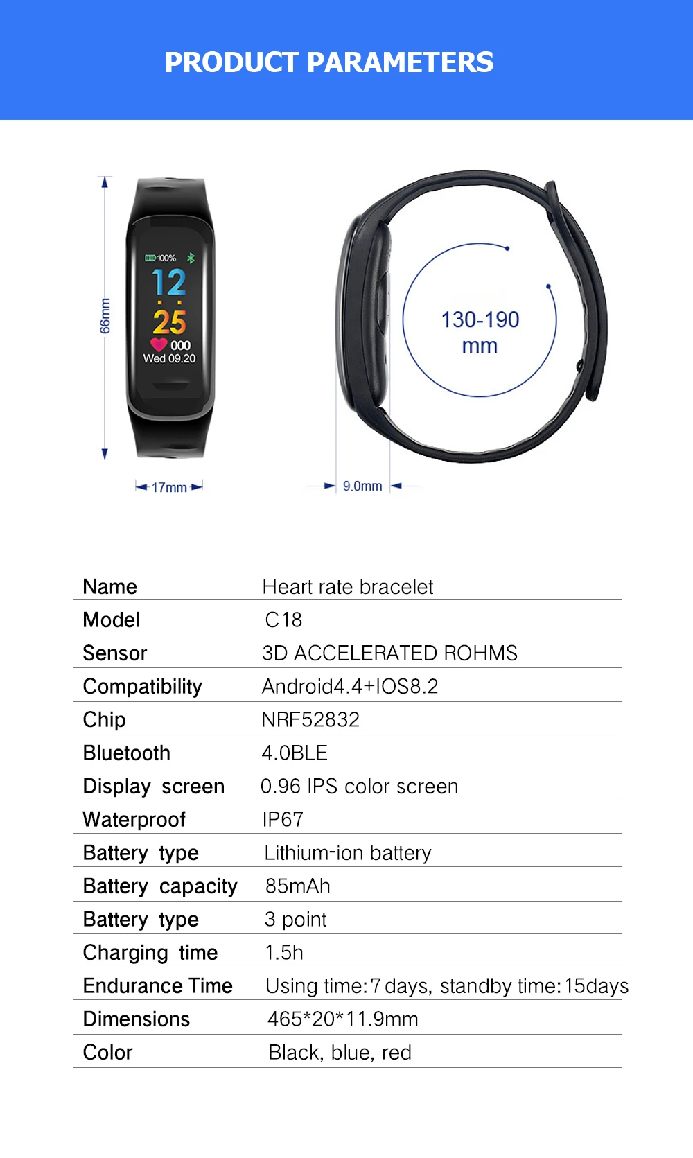 C1P Цвет умный Браслет Фитнес трекер сердечного ритма крови Давление смарт-браслет Водонепроницаемый Smart Band трекер часы