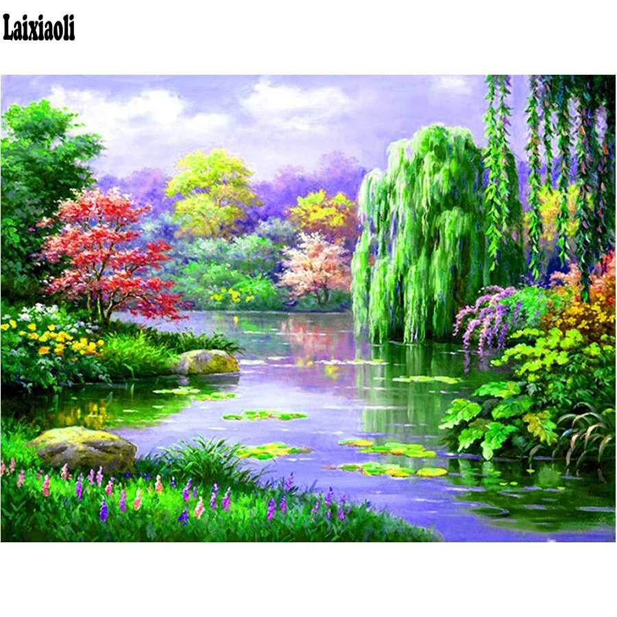 diamond Painting Claude Water Lilies Embroidery Mosaic Pattern Wall Art Drop shipping for