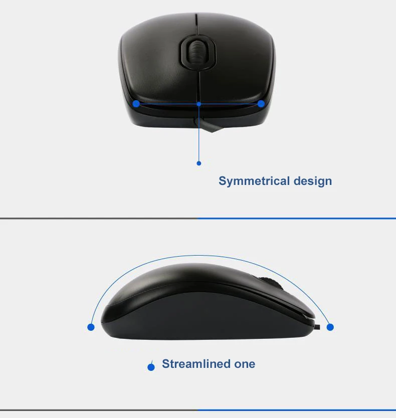 Logitech M90 компьютер Мышь портативных ПК проводной мыши 1000 точек/дюйм USB Интерфейс для Windows 10/8/7/Vista Mac