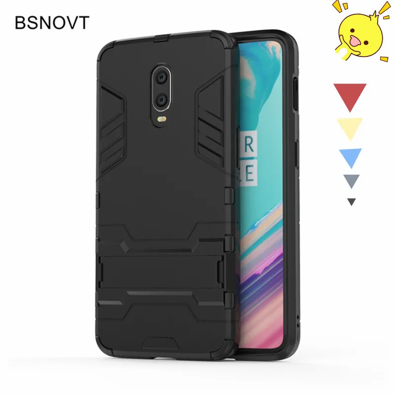 

For OnePlus 6T Cover Phone Case OnePlus 6T Back Cover Soft Silicone+Plastic Kickstand Case For OnePlus 6T Phone Cover Bumper