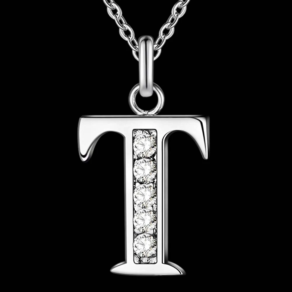 

Letter T-Z Free Shipping silver plated Necklace, Stamp 925 fashion silver jewelry Fashion Pendant /XYLQNNAG XYLQNNAG