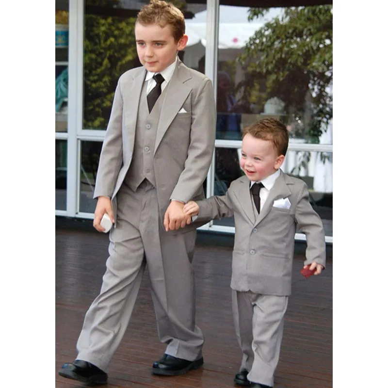 Classic Boys Suits For Wedding Grey Boys Formal Suit Costumes For Boys