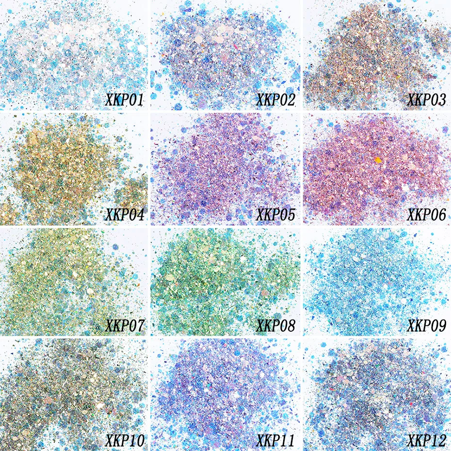 1 коробка смешанные очаровательные Блестки для ногтей порошки небольшие голографические блестки Маникюр украшение маникюр Дизайн ногтей гель блестящие LEXKP01-12
