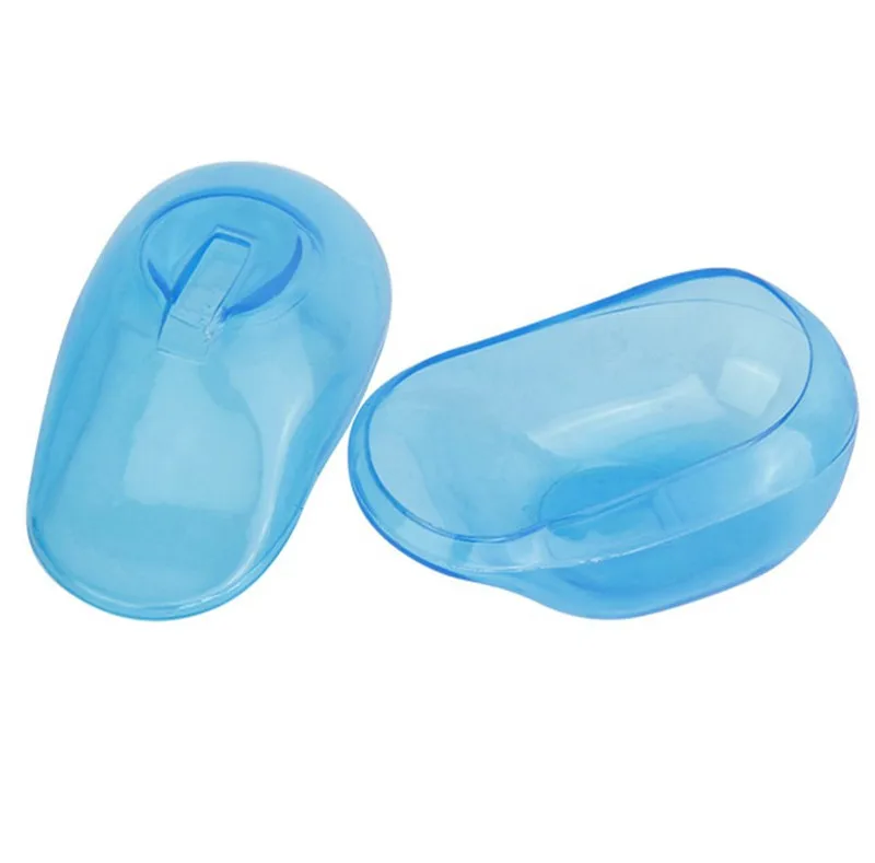 

New Hot 2PCS Clear Silicone Ear Cover Hair Dye Shield Protect Salon Color Blue New Fastshipping