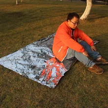 Открытый 210*130 см Открытый аварийный Одеяло Портативный Спасательный Выживание Кемпинг спасательный ковер сохраняет тепло военное одеяло