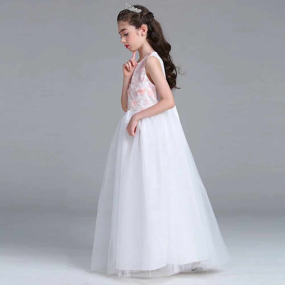 2019 новое летнее детское платье принцессы для девочек свадебное платье с цветочным принтом костюмы для выступления От 6 до 11 лет