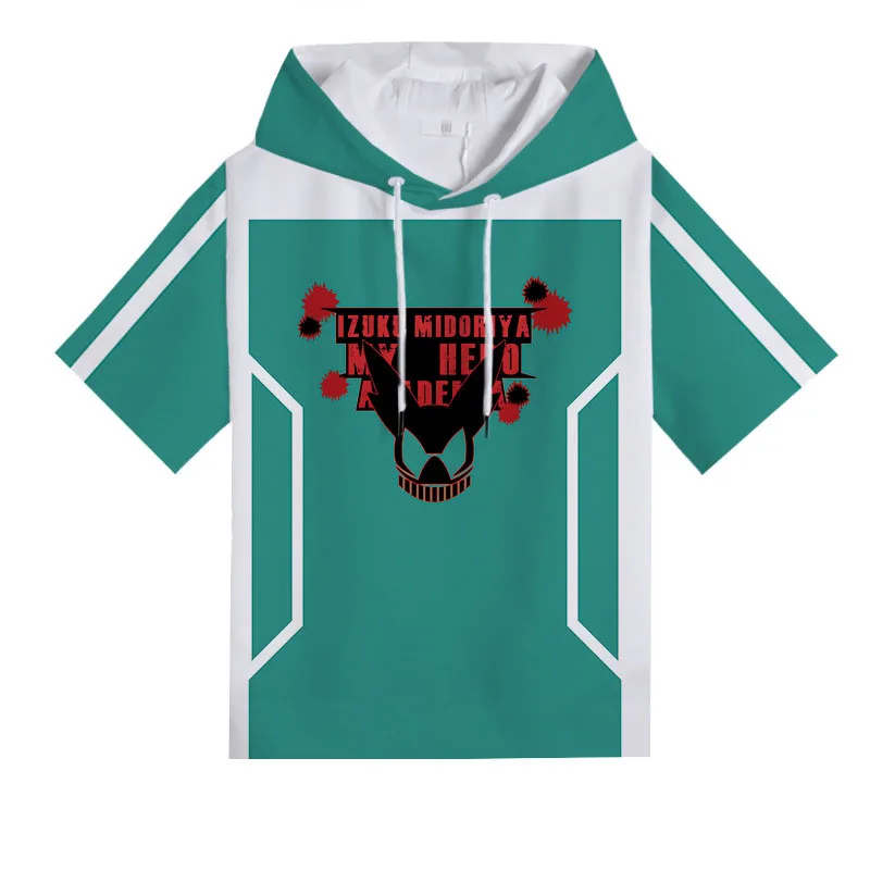 Cosroad Boku No My Hero Academia Cosplay Hoodie Todoroki Shoto Midoriya Izuku Costumes Men Women Short Sleeve Summer T-shirts 1 (5)