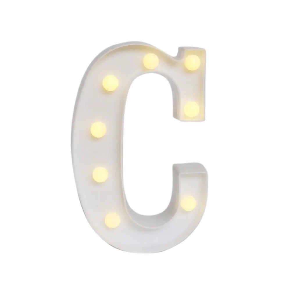 1 шт. 3d доска 26 букв LED алфавита Night Light Декор лампы для дома Свадебная вечеринка Батарея Мощность