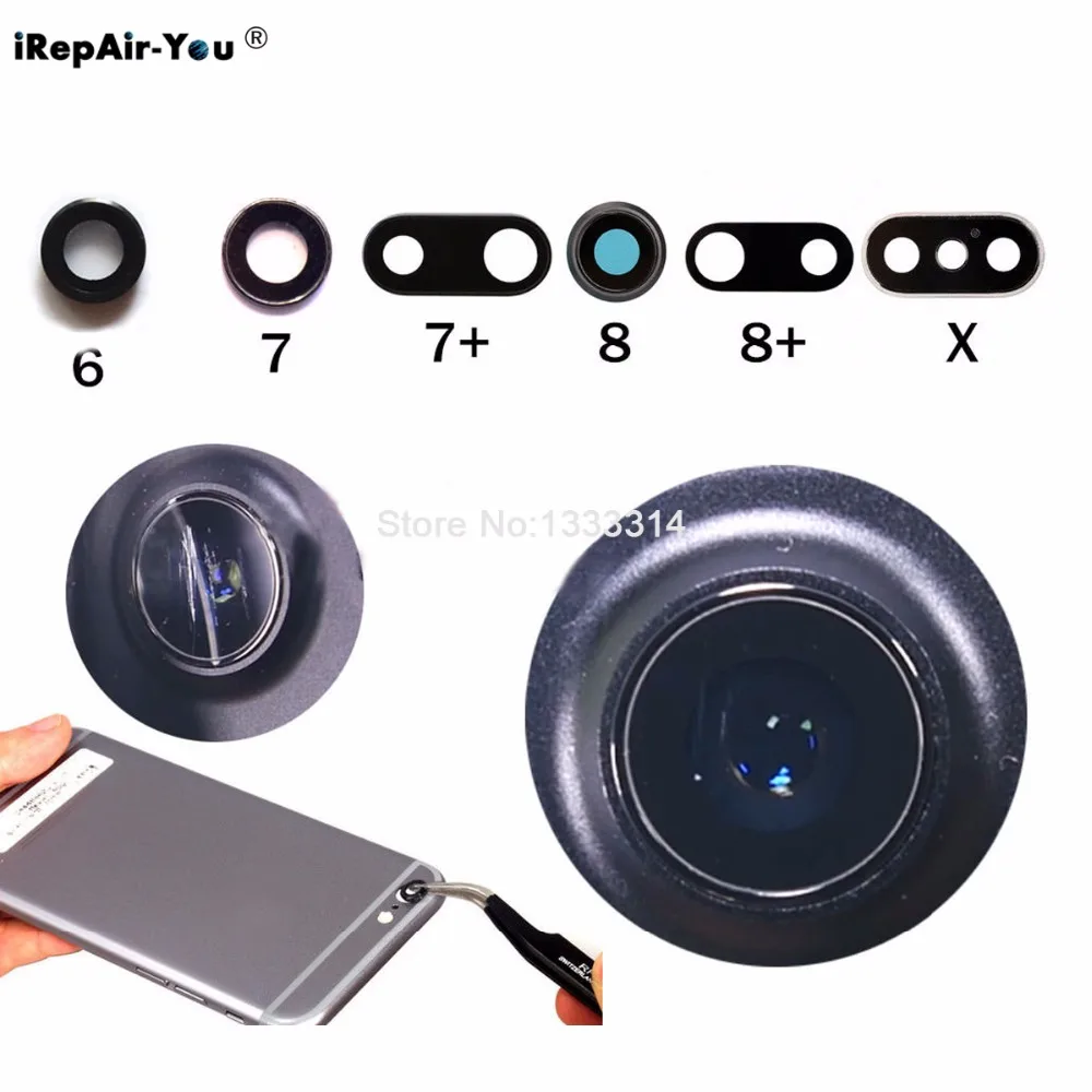 IRepair вы новый задний тыловой объектив камеры стеклянная крышка для iPhone X 8 plus 7 6s 6