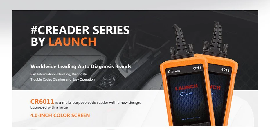 Launch CReader 6011 CR6011 OBD2 автоматический считыватель кодов автомобильный диагностический инструмент launch сканер ABS SRS система полный сканер функций OBDII