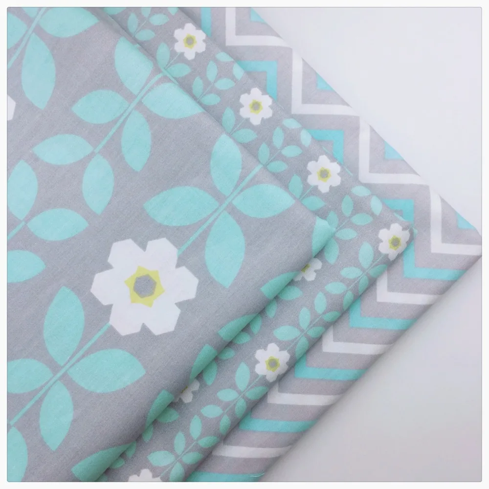 

100% Cotton Fabric Gray Floral Wave Tissus Tecido An Meter Telas Quilting Patchwork For Dress Clothes Toy Sewing Diy Material