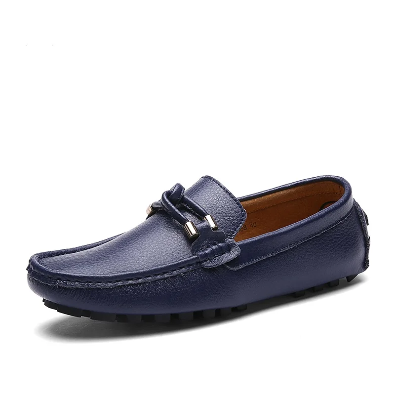 

GOXPACER Spring 2018 New Men Shoes Loafers Casual Shoes Genuine Leather Flat Heel Shoes Man Slip-On British Style Male Low Cut