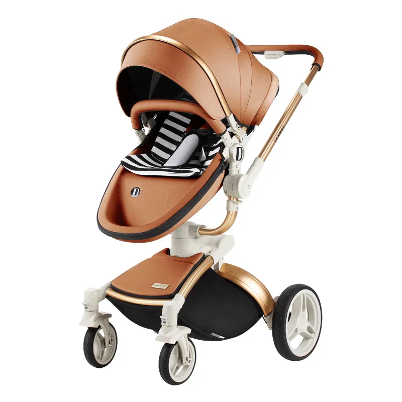 luxury leather baby stroller