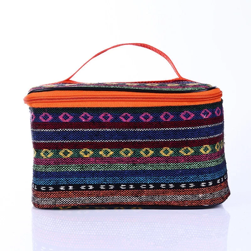 

VILEAD 7 Colors Portable Barbecue Condiment Bottle Oil Bottle Bag National Wind Picnic Bag Outdoor Picnic Storage Bag 27*17*13cm