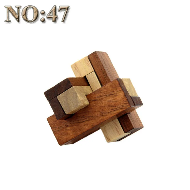 53 вида 3D деревянные игрушки-головоломки игра блокированный куб головоломка обучающая игрушка для детей Строительный набор блок модель 29-53 - Цвет: 47
