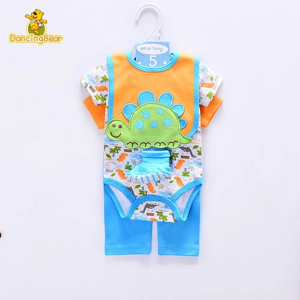 DancingBear Newborn Clothes Suit Summer Pure Cotton Cartoon Baby 0 12