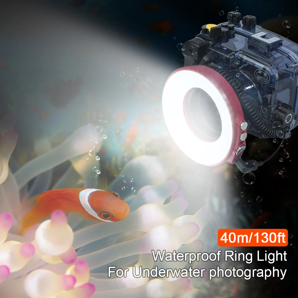 Кольцевой светильник-вспышка для камеры со скоростью подводной съемки 40 м 67 мм интерфейс 3 цвета светильник с зарядкой от USB