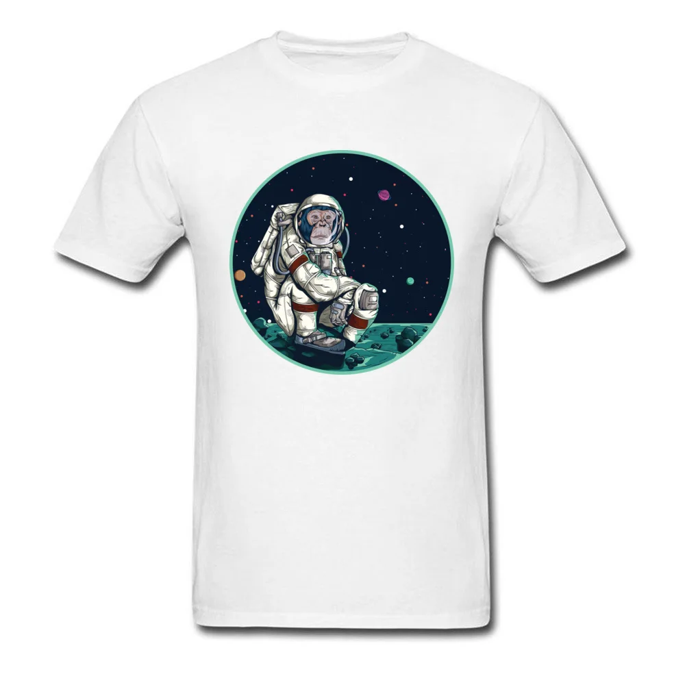 New Arrival Space Monkey Unique Short Sleeve T Shirts VALENTINE DAY O Neck Cotton Fabric Tops & Tees for Boys Tops Shirts Street Space Monkey white