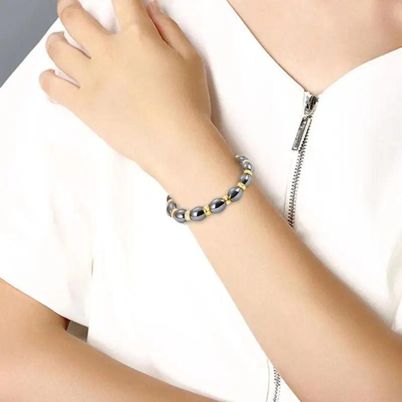 Therapy Bracelet Gold Alloy Hematite Chain Gallstone Bracelet