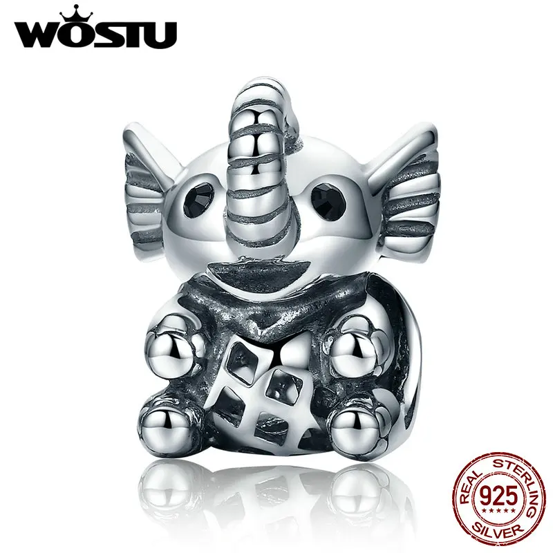 

WOSTU High Quality 925 Sterling Silver Lovely Elephant Beads Fit Original WST Charm Bracelet DIY Jewelry Gift CQC202