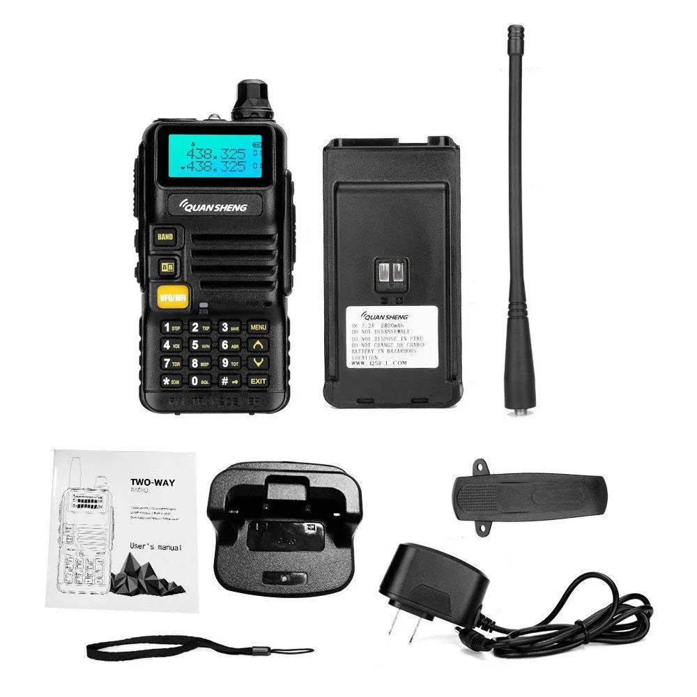 Quansheng UV R50 Walkie Talkie VHF UHF Dual Band Long Range UVR50 ручной CB 2 сторонний радиоприемник 5W FM