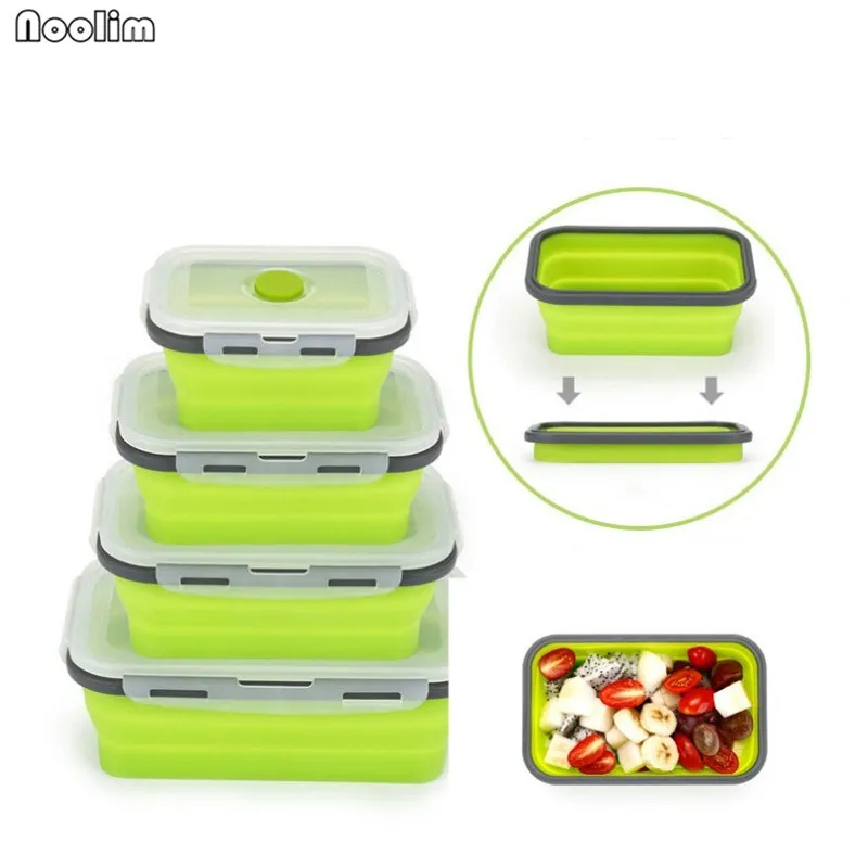 

NOOLIM Silicone Folding Bento Box Collapsible Portable Bento Box for Food Dinnerware Food Container Food Bowl For Children