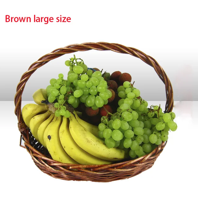 Buy Portable High capacity Fruit Gift Wicker Storage Basket Portable Picnic