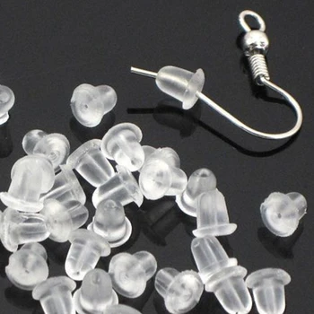 

Clear Rubber Earring Backs Stoppers Ear Post Nuts Charms Findings 4/6 MM For Earrings Accessories