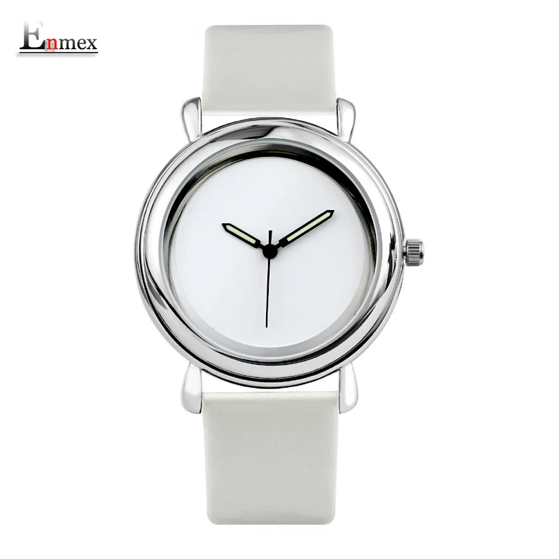 

2017 Ladies gift new style watch Enmex creative design cutting-edge fashion pure color Luminous quartz stunning wristwatch