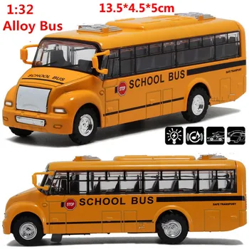 

High simulation School bus, 1:32 scale alloy pull back School bus model, Diecast bus cars toy,Children's gift