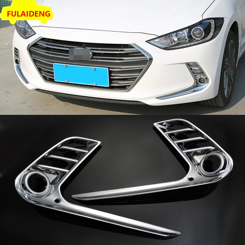 2 шт. для hyundai Elantra Avante- ABS Хром Передняя противотуманная фара Крышка лампы отделка автомобиля Стайлинг Аксессуары