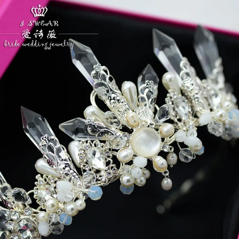 Женская тиара с белыми кристаллами свадебные аксессуары для волос|accessories 3d|hair