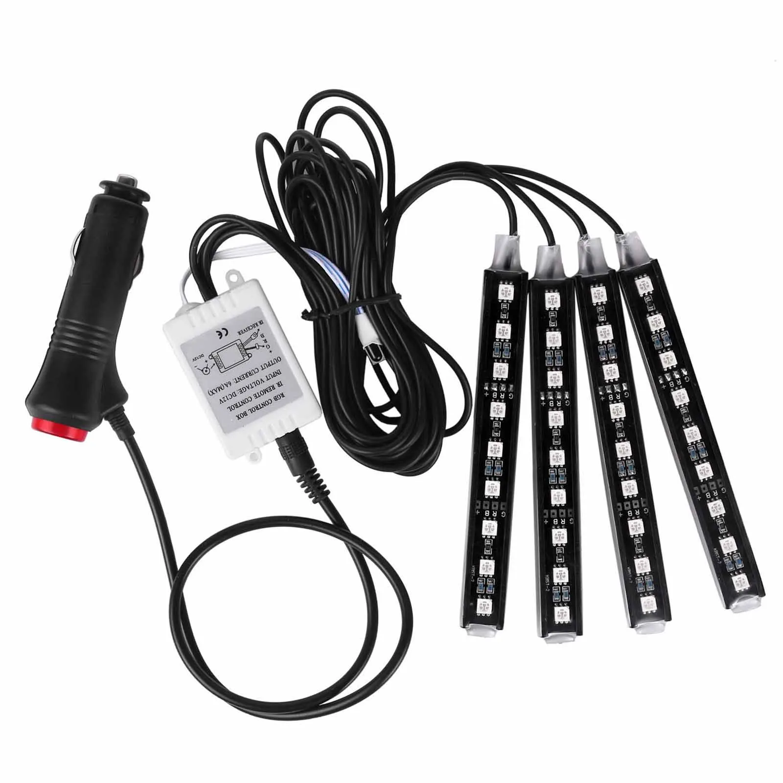 new 4pcs/set 12CM RGB LED Car Body Underglow Strip Neon Light Kit Remote Control