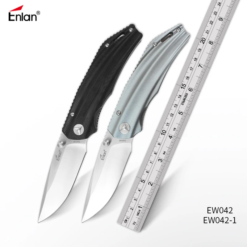 

ENLAN Hunting Camping Knife Tactical Survival Pocket Knives 8cr13mov Blade G10 / Aluminum Handle Outdoor EDC Tool Dropshipping
