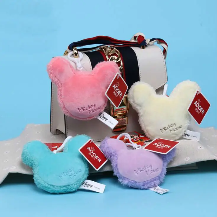 

Genuine Disney Mickey Kawaii Cartoon plush doll 10cm Charm Pendant Fashion Accessories Children Birthday Christmas Gift kids toy