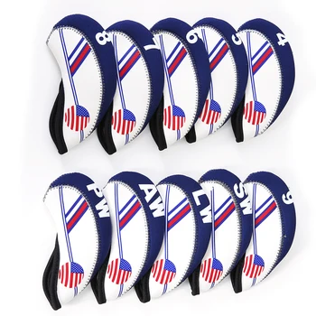 

10pcs thick pu smooth white surface Covers for golf clubs Golf headcover cover with Extensions