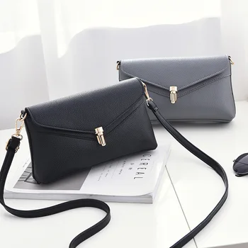 

PU Leather Soft Leather Fashion Wild Envelope Bag Shoulder Diagonal European and American Handbags Solid Casual