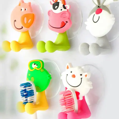 

Cartoon Animal Toothbrush Holder Wall Mounted Sucker Bathroom Suction Cup