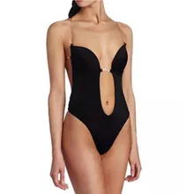 С низким вырезом на спине глубокое погружение пикантные прозрачным ремешком с глубоким вырезом и thongbra набор сексуальный бюстгальтер