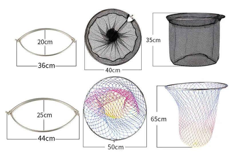 Рыболовные Салазки из нержавеющей стали, складные рыболовные сети, красочные нейлоновые сетки, оборудование для ловли карпа